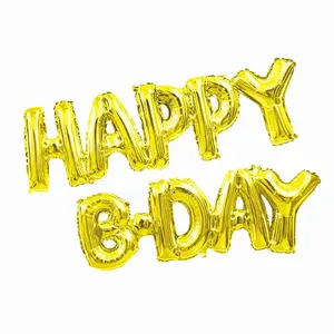 Venta caliente alfabeto Feliz cumpleaños juego de letras de 16 pulgadas 13 PCS globo de aluminio para decoración de fiesta