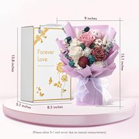 Buket bunga abadi selamanya warna ungu buket awet mawar awet kotak hadiah ulang tahun Hari Ibu