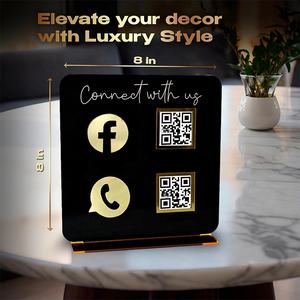 Support de signalisation élégant et personnalisé pour code QR Cash App et réseaux sociaux professionnels - Product Image 2