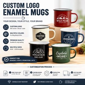 Custom Printing logo Dishwasher Microwave Safe Outdoor Travel Enamel Camping Mug Wholesale Beverages Coffee Cup Enamel Mug - Product Image 5
