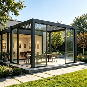 Pabellón de Jardín Eléctrico con Persianas Ajustables, Aplicable en Múltiples Escenarios, Poste de Aleación 6063 con Recubrimiento en Polvo, Totalmente Impermeable con Drenaje Oculto - Product Image 5