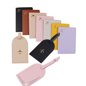Solid Color PU Simple Card Passbook <b>Holder</b> Luggage Tag Set RFID Blocking 7 Inch 5MM Thickness <b>Travel</b> ID Passport Wholesale Bag - Product Image 1