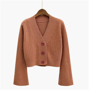2021 <span class=keywords><strong>Cardigan</strong></span> di Autunno <span class=keywords><strong>Lungo</strong></span> Del Manicotto Del Chiarore Breve Maglione Delle Donne Ha Lavorato A Maglia di <span class=keywords><strong>Cotone</strong></span> Top Nero Bianco Delle Signore Outwear Morbido L0095 - Product Image 1