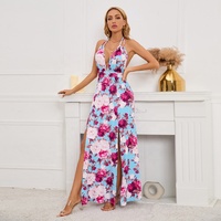 NNR – robe longue à col en V profond pour femme, style bohème, décontracté, grande taille, été