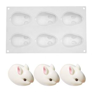 Moldes de silicona antiadherentes para tartas y pasteles, 6 cavidades en forma de conejo, para mousse, DIY, color rosa, herramientas de repostería, los más vendidos en línea - Product Image 3
