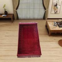 Tapis de prière musulman épais antidérapant avec motif national en relief et pompons
