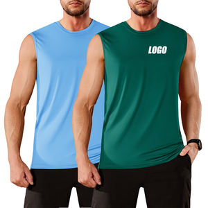 Gilet estivo traspirante con logo personalizzato senza maniche a prezzi accessibili per uomo maglietta bianca per uomo logo personalizzato - Product Image 1