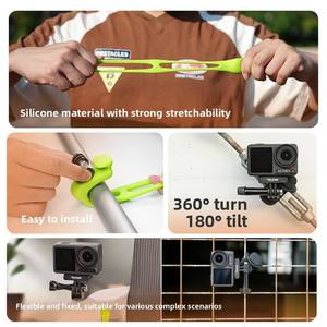 Sangles élastiques multifonctionnelles réglables en silicone Telesin pour support de caméra d'action - Compatibles avec moto et vélo - Product Image 2