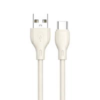 Câble de charge rapide USB 2.0 A vers Type-C en silicone souple effet gelée blanc/noir pour ordinateur iOS et écouteurs