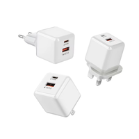 Cargador Rápido PD de 20w A+C, Adaptador de Enchufe para EE. UU., UE y Reino Unido, Mini Cargador Tipo C para Teléfono 11 12 13 14 15 Pro Max