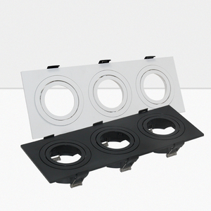 Support de spot double encastré rectangulaire en plastique pour ampoules GU10, MR16, G5.3, avec base réglable, pour vente en gros aux commerces - Product Image 4