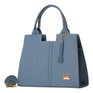 Bolso Bandolera Azul para Mujer Fana Athenea M3722 con Diseño de Almohada, Cierre de Cremallera y Botón, Elegante Bolso de Mano para Uso Diario - Product Image 3
