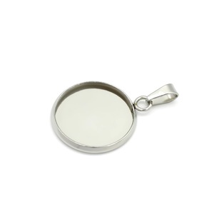 Anno Jewelry Stainless Steel Round Pendant Base 20mm Empty Holder For DIY Jewelry Making Accessories Gold And Silver Tone - Product Image 5