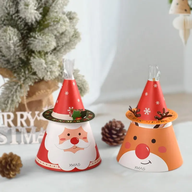 Happy Christmas paper boxes for candies cute funny cat gift box for birthday festival party favors decoration boxes Christmas
