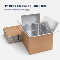 Caja Corrugada Aislada con EPS de 5 mm, con Revestimiento Reflectante de PET Metalizado, Embalaje Térmico Plegable para Cadena de Frío