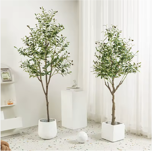 Plantes artificielles d'olivier en plastique écologique de haute qualité, feuilles hautement réalistes, pot personnalisé, décoration intérieure - Product Image 1