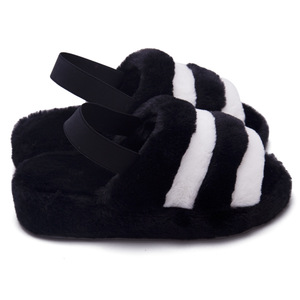 2023 pantofole aperte soffici <span class=keywords><strong>con</strong></span> plateau personalizzato <span class=keywords><strong>con</strong></span> cinturini elastici scarpe invernali antiscivolo calde e sfocate per la casa nuove pantofole - Product Image 4