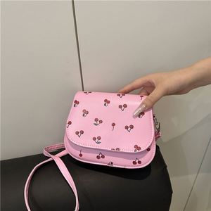 New Arrival PU <b>Small</b> Square Messenger <b>Bag</b> Trendy Cherry Contrast Cross-Body Strap Cosmetics Single <b>Shoulder</b> <b>Bag</b> for Women - Product Image 3