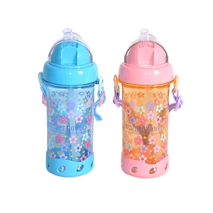 Custom oem plastic botellas de agua children school bpa free kids water bottle for kids with straw