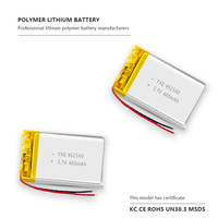 YXE Factory 3.7V/480mAh Cellule de batterie semi-solide à micro-poche haute sécurité YXE452540 pour l'électronique grand public Rechargeable