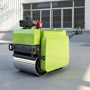 Vibratory Roller 0.5 Ton Diesel Gasoline <b>Hand</b> Operated Double <b>Drum</b> Compact Design Road Construction Compaction - Product Image 1