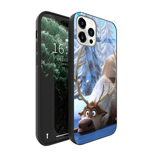 Custodia per telefono in vetro lucido cervo simpatico cartone animato di natale per <span class=keywords><strong>Iphone</strong></span> Xs <span class=keywords><strong>11</strong></span> 12 Xr <span class=keywords><strong>Cover</strong></span> in plastica rigida per Redmi Note 9 Pro - Product Image 2