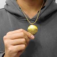 HOONNI HN 8201 2000cc Pendentif en acier inoxydable 316L argenté, science de la santé, anti-radiation, défense quantique, magnétique, EMF