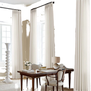 Tende filtranti Semi trasparenti in lino crema Extra lunghe da 105 pollici <span class=keywords><strong>per</strong></span> soggiorno con soffitto a pavimento alto personalizzato pieghettato - Product Image 1