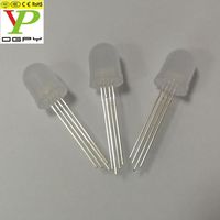 Diodes électroluminescentes RGB DIP rondes de 10 mm avec lentille transparente et lentille diffuse laiteuse, cathode commune, 250 pièces par sac, fabriquées en Chine