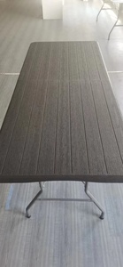 Tavolo Pieghevole Effetto <span class=keywords><strong>Legno</strong></span> per Esterni, Direttamente dalla Fabbrica, Tavolo e Sedia <span class=keywords><strong>Pieghevoli</strong></span> in Plastica Portatili e Semplici per Campeggio e Feste - Product Image 3