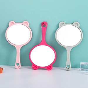 Espejo de maquillaje de mano portátil con forma de oso bonito al por mayor espejo de pestañas de salón espejo de mano rosa para niña - Product Image 6