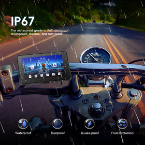 Podofo 5" Touchscreen Motorcycle Head Unit Wireless Carplay/Android Auto/Airplay DVR Camera Recording IP67 Waterproof <b>TPMS</b> OEM - Product Image 3