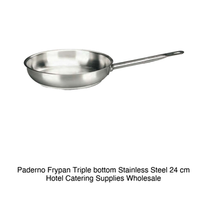 Stainless Steel Frying <b>Pan</b> Ø 24 cm, Triple-Layer Base Paderno - Product Image 2