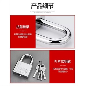<b>Square</b> Leaf Imitation Stainless Steel Padlock 30mm Single Opening One <b>Key</b> Opens Multiple Padlocks Waterproof IP65 - Product Image 2
