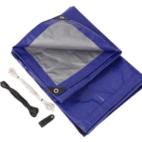Bâche de piscine en PE imperméable 120GSM anti-UV et anti-poussière pour protection saisonnière de piscine extérieure, tente unie bleu argenté