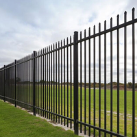 Nouvelle clôture de sécurité extérieure de haute qualité avec panneaux métalliques revêtus en acier tubulaire galvanisé pour les portails de jardin et d'allée