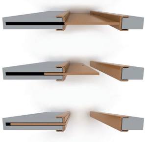 <span class=keywords><strong>Porte</strong></span> coulissante dissimulée en bois massif brun style Japandi Wabi-sabi rustique moderne avec verre trempé CBMmart - Product Image 4