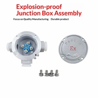Boîtier de jonction antidéflagrant avec presse-étoupe DN20 traversant G3/4 en alliage d'aluminium, protection IP65/IP66, application IIC/IIB/IIA