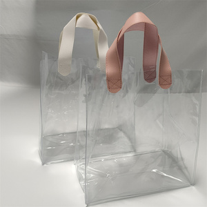 Mini bolsa de mano de embalaje transparente de Pvc de reciclaje reutilizable personalizada directa de fábrica de China para ir de <span class=keywords><strong>compras</strong></span> - Product Image 2