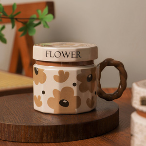 Taza de Cerámica Creativa, Taza Moderna con Tapa, Diseño Retro, Taza de Agua de Alta Gama, Venta al por Mayor - Product Image 3