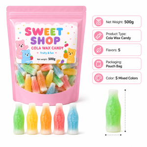 Bonbons à la cire en forme de bouteille de <span class=keywords><strong>cola</strong></span> rétro classique, sachet de 500g, saveurs de fruits variées, fourrure liquide, forme originale, bonbons à mâcher - Product Image 1
