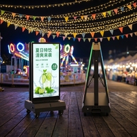 Écran numérique extérieur sur batterie de 43 et 55 pouces, 2000 nits, vertical, mobile, double face avec roulettes