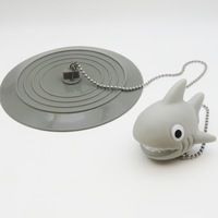 Filtre à cheveux pour drain de salle de bain, couvercle anti-cheveux pour toilettes, bouchon de lavabo, autocollant de drain de sol motif requin, moderne et minimaliste