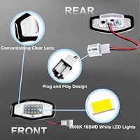 Luz LED para Matrícula CIGO, DC12V, 18 LED, Lente Transparente, para Sedán, Pilot, Odyssey, TL, TSX, MDX, ILX, RDX, Camioneta