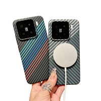 Funda Magnética de Fibra de Carbono Realme para Teléfonos Móviles Xiaomi 15/14 Pro/13 Ultra y Samsung - Anticaídas, Antirrayas, Estilo de Negocios