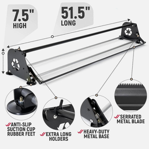 Rouleau de papier JH-Mech pour distributeur Pieds de ventouse antidérapants Distributeur de coupe-papier de bureau en acier noir mat de 48 pouces - Product Image 3