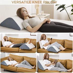 Almohada de <span class=keywords><strong>cuña</strong></span> <span class=keywords><strong>para</strong></span> rodilla de 8 ", cubierta extraíble, recuperación posquirúrgica, soporte de elevación de piernas, posición <span class=keywords><strong>para</strong></span> dormir, almohada <span class=keywords><strong>para</strong></span> aliviar la parte inferior de la espalda - Product Image 3