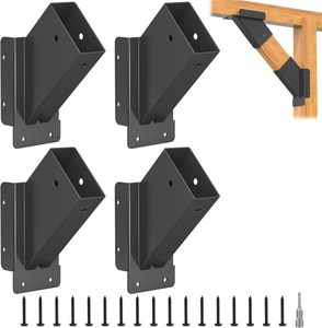 Structure de support pour pavillon extérieur avec angle renforcé à 45 degrés et trous pour connexions en <span class=keywords><strong>bois</strong></span> et en rotin - Product Image 1