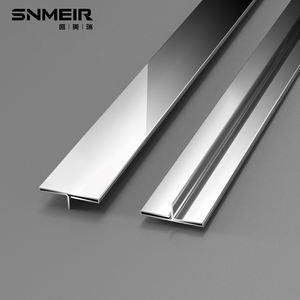 Ayna yüzey işleme ile oturma odası altın Metal için Modern paslanmaz çelik t-şekil kiremit Trim - Product Image 3
