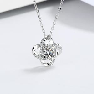 Light Luxury S925 Sterling <b>Silver</b> 0.5Ct VVS1 Moissanite <b>Stud</b> <b>Earrings</b> Pendant Necklace Engagement Jewelry <b>Set</b> for Women Elegant - Product Image 2